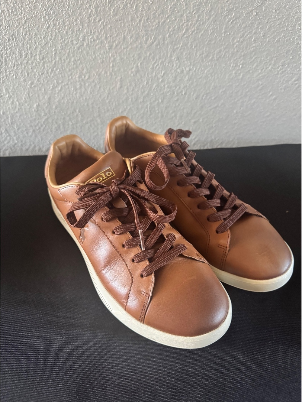 Polo Ralph Lauren Brown Leather Sneakers Men's Size 10.5